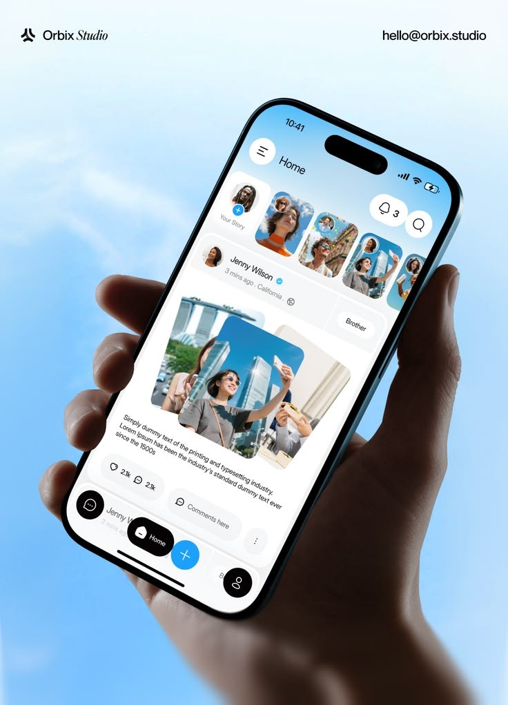Mobile app UI design screens for iOS and Android