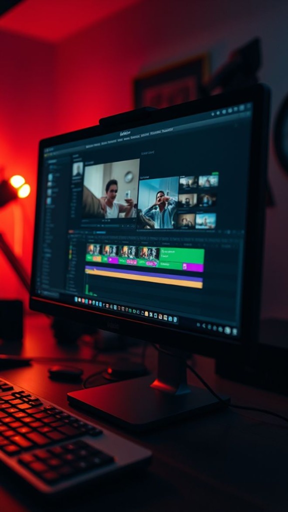 Short-form video editing workspace timeline